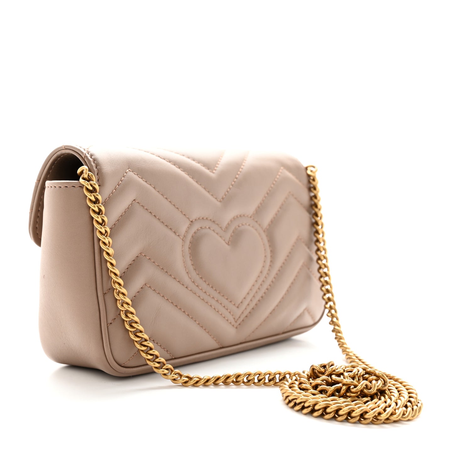 Calfskin Matelasse Super Mini GG Marmont Shoulder Bag Porcelain Rose