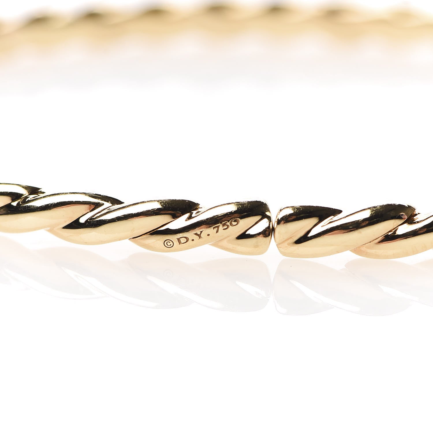 David Yurman 18K Yellow Gold Diamond 3.5mm Paveflex Single Row Bracelet 4 of 5