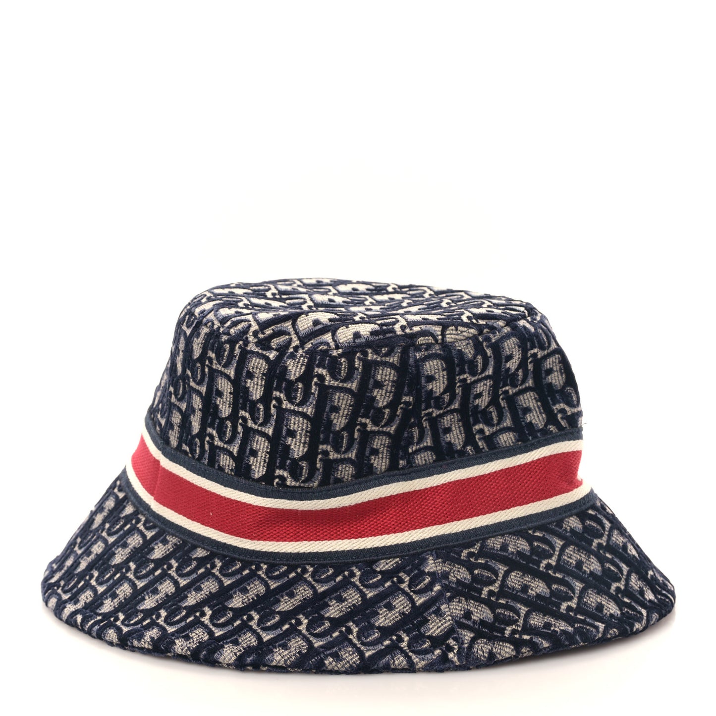 Velvet Oblique Large Brim Bucket Hat 57 Bleu Red
