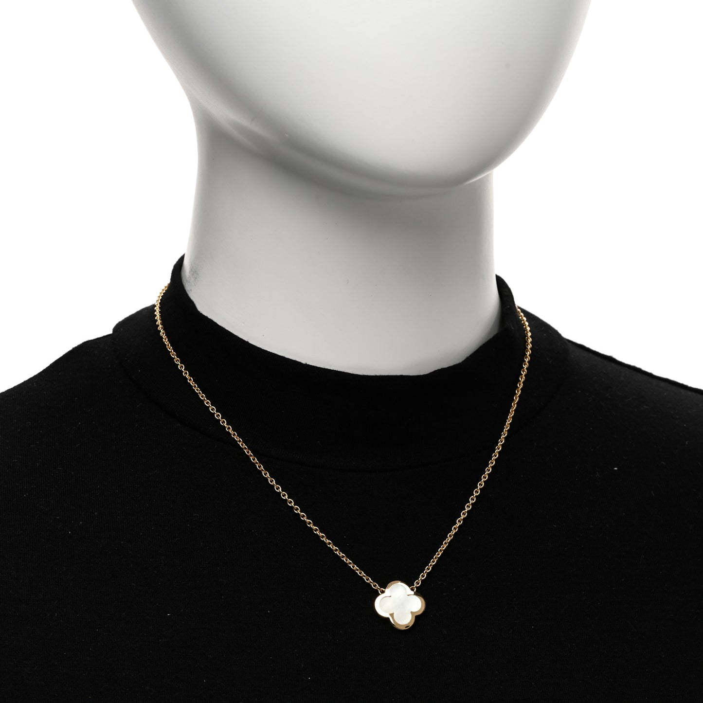 18K Yellow Gold Mother of Pearl Pure Alhambra Pendant Necklace