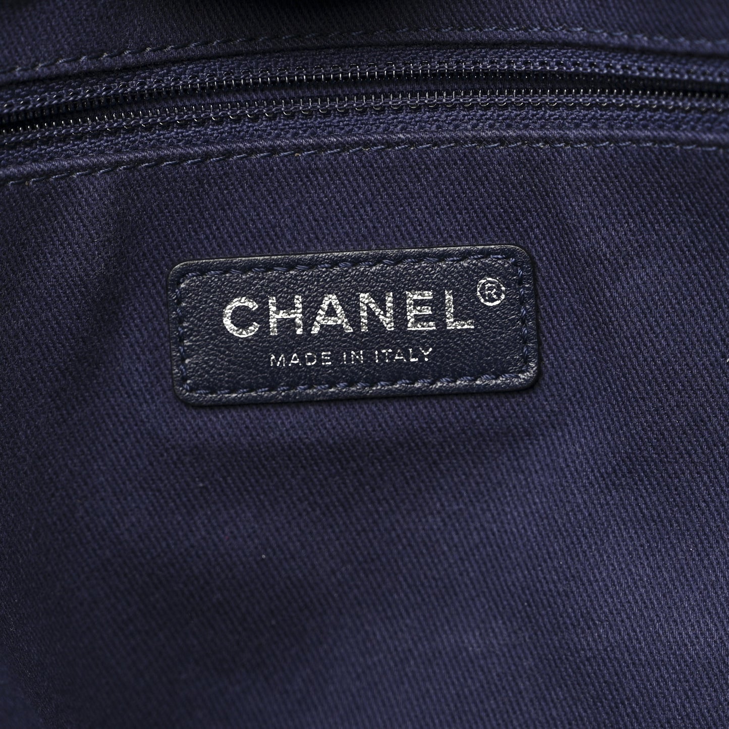 Canvas Sequin Small Deauville Tote Navy