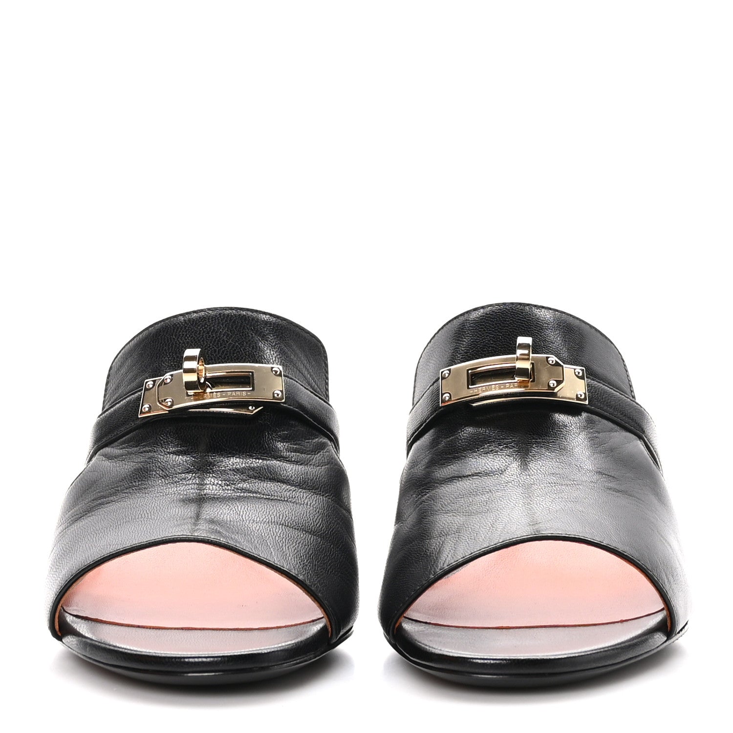 Hermes Goatskin Candy Sandals 37 Black 2 of 8