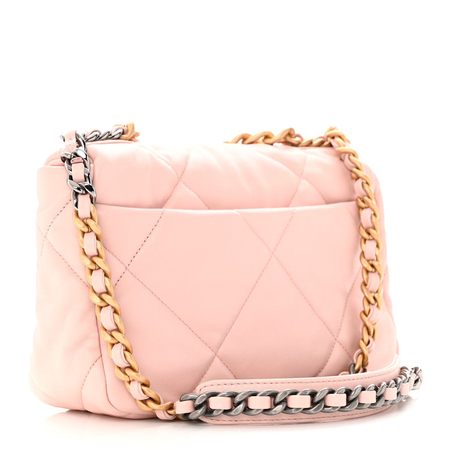 Lambskin Quilted Medium Chanel 19 Flap Light Pink