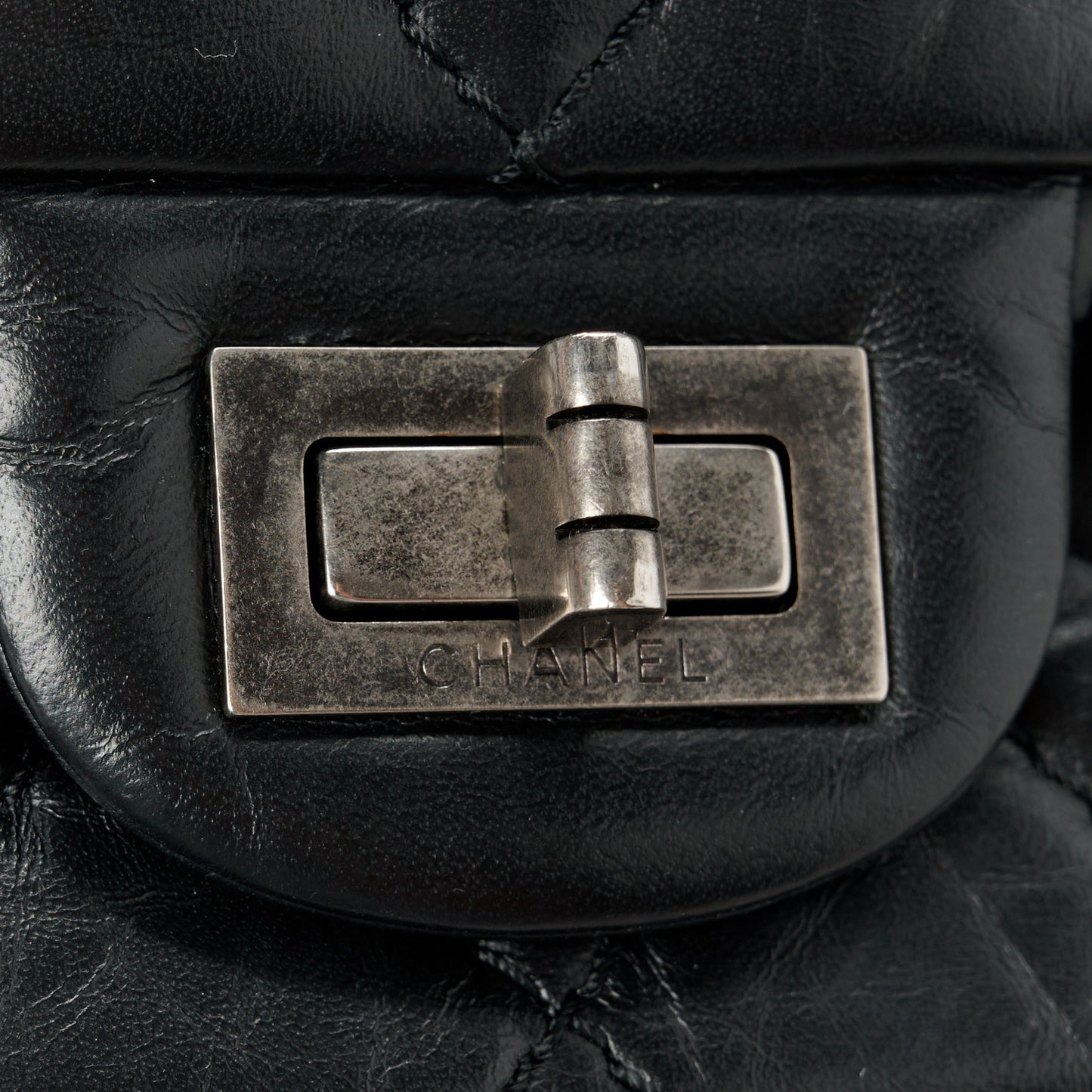 Aged Calfskin Quilted 2.55 Reissue 226 Flap Black