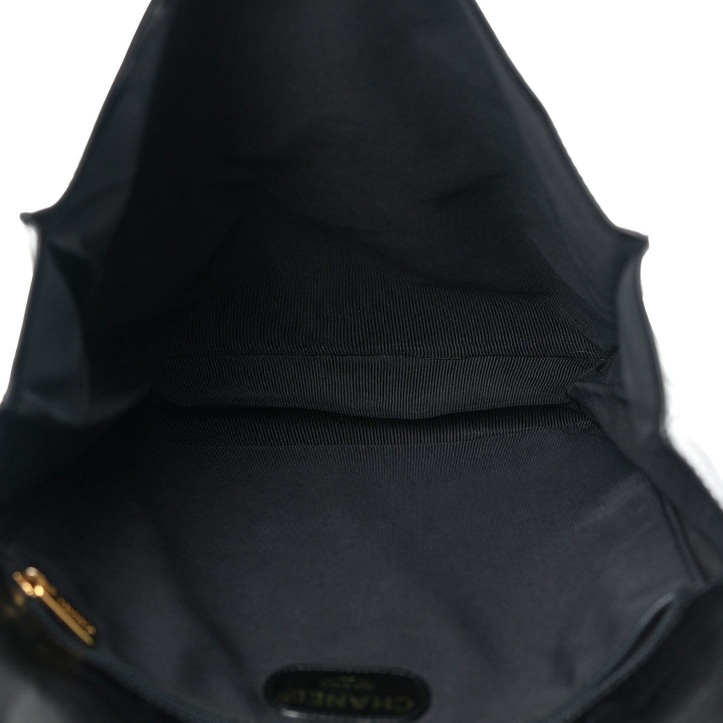 Calfskin Embossed CC Messenger Bag Black
