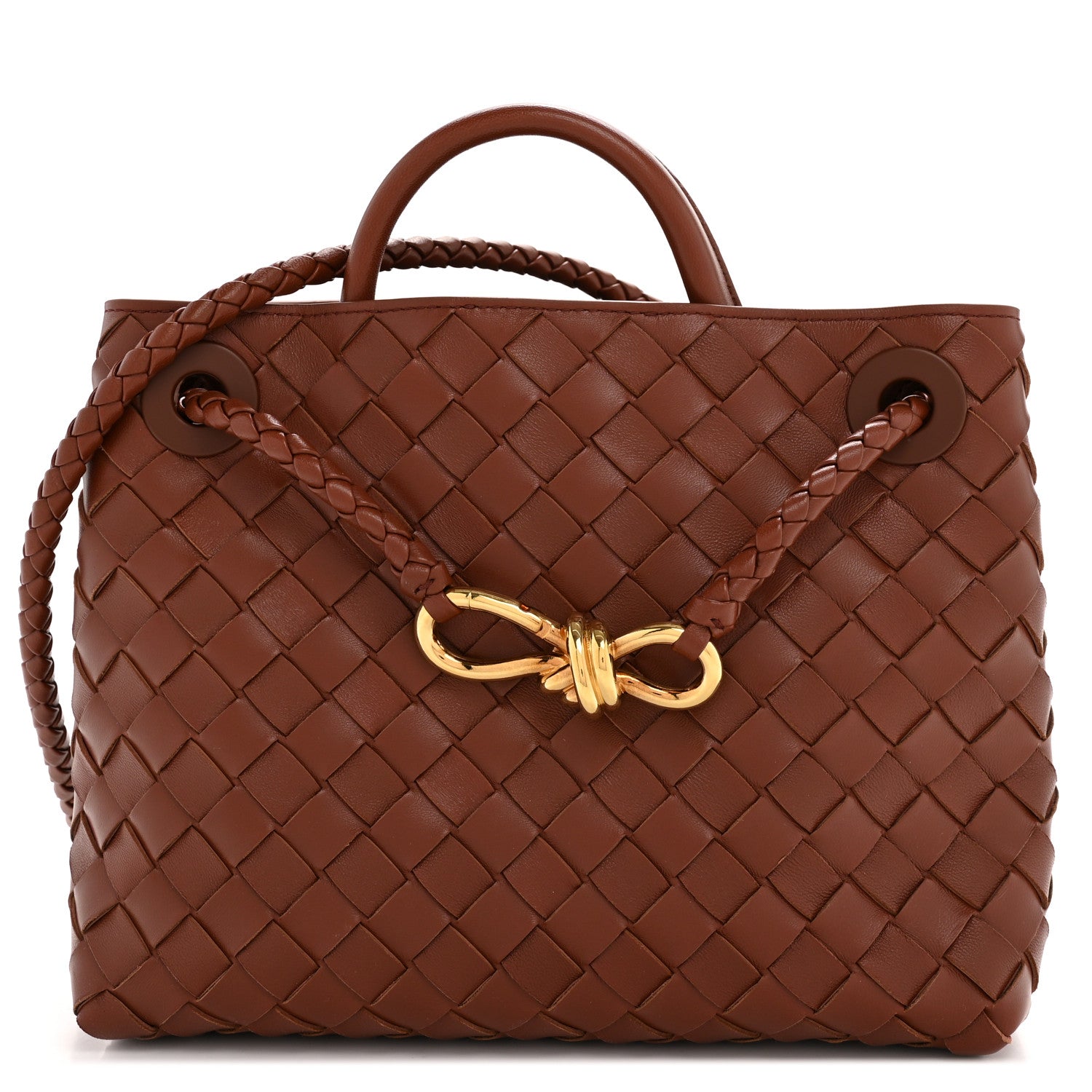 Bottega Veneta Nappa Intrecciato Small Andiamo Shoulder Bag Sapele