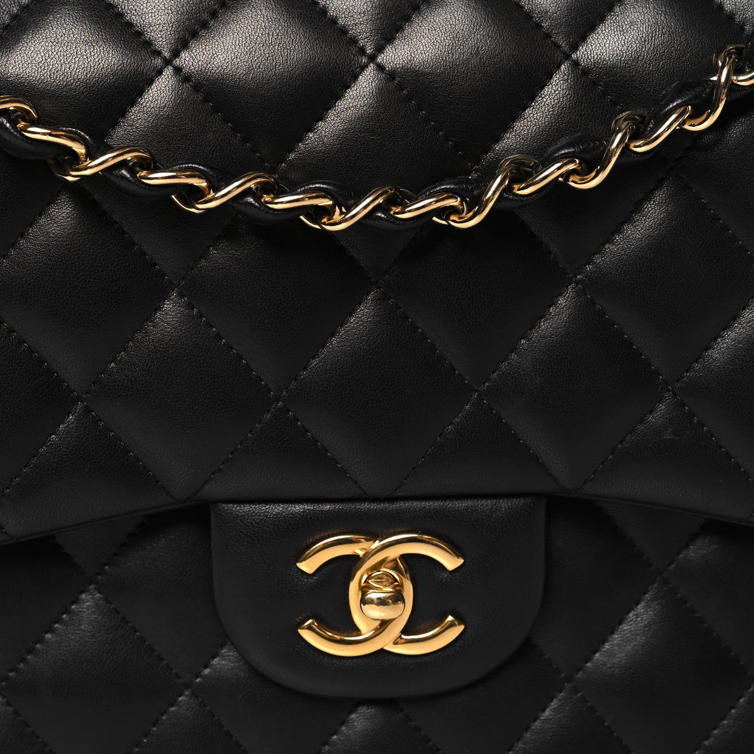 Chanel Lambskin Quilted Jumbo Double Flap Black 8 of 11