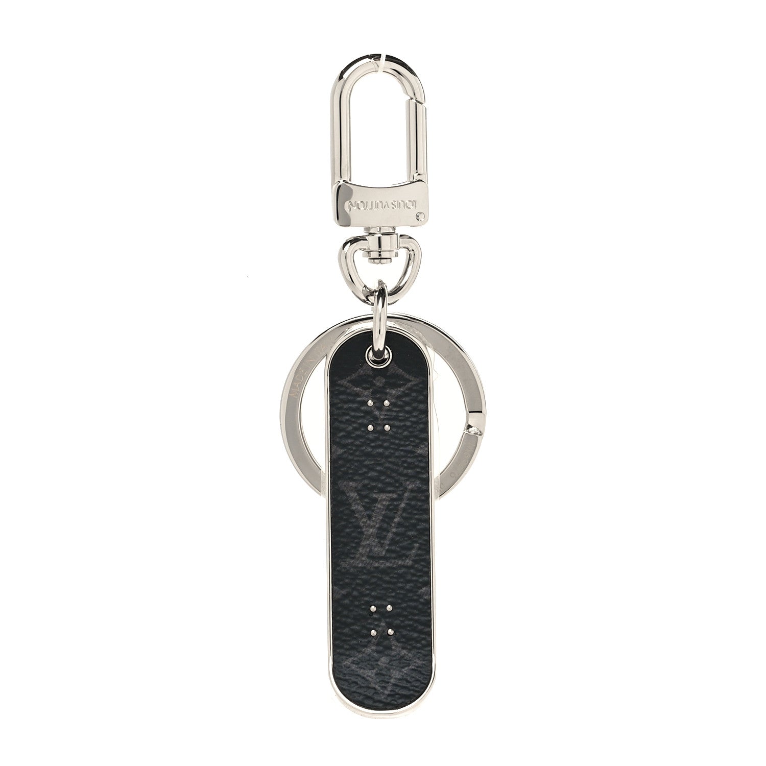 Louis Vuitton Monogram Eclipse Skateboard Bag Charm Key Holder Black 1 of 6