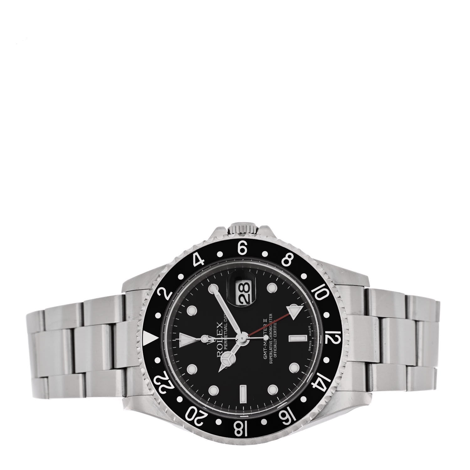 Rolex Stainless Steel 40mm Oyster Perpetual Date GMT Master II Watch Black 16710 2 of 4