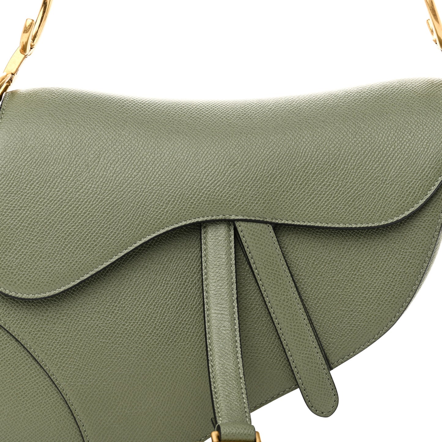 Grained Calfskin Saddle Bag Sage