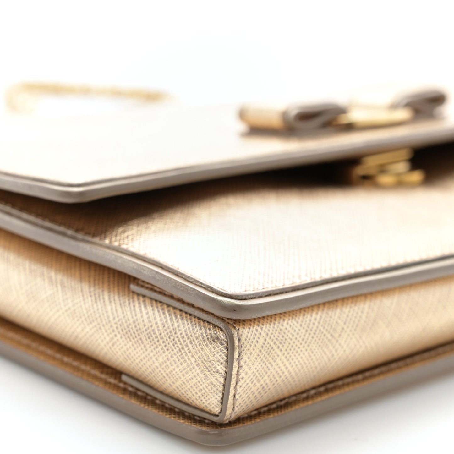 Hammered Calfskin Ginny Shoulder Bag Gold
