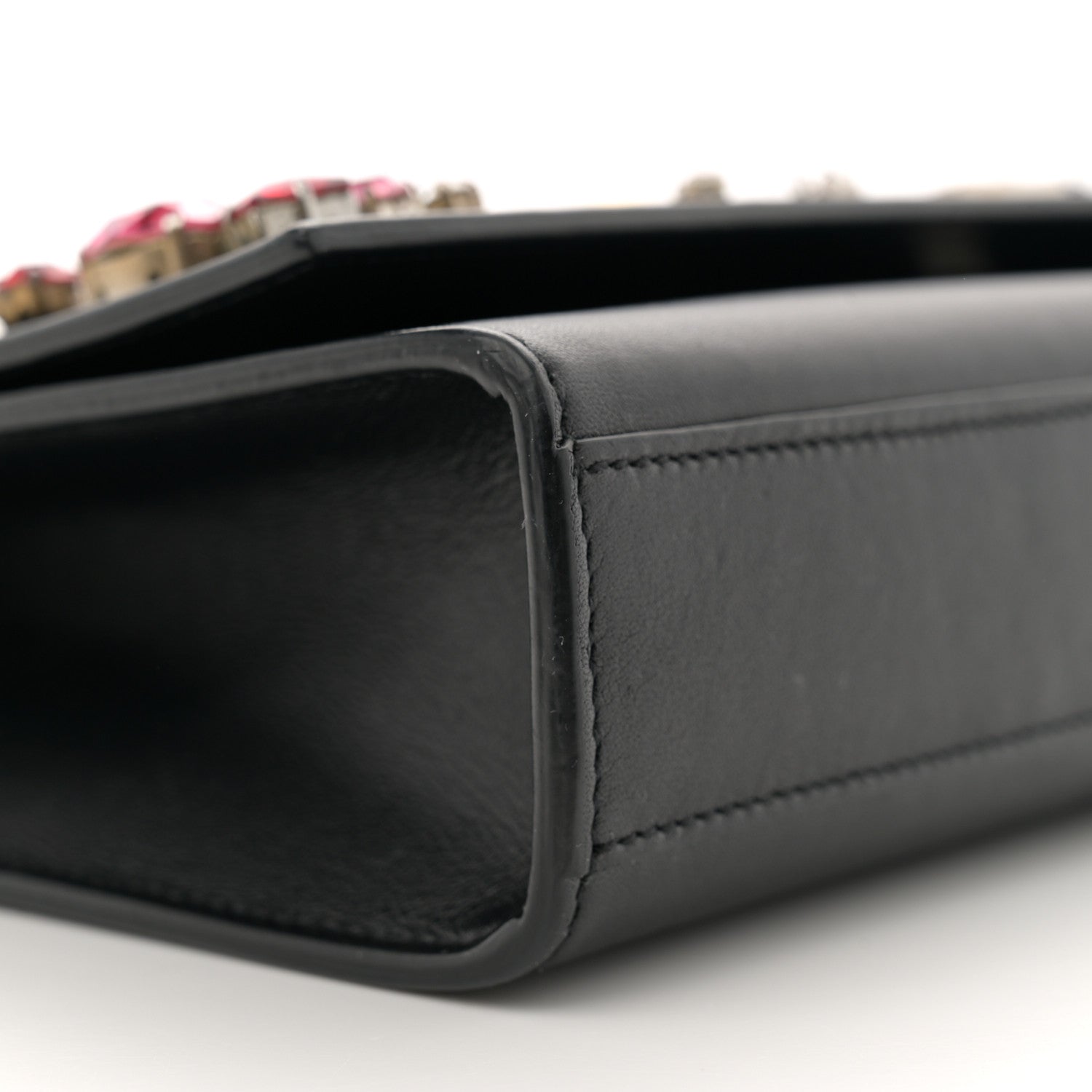 Saint Laurent Calfskin Embellished Medium Monogram Kate Satchel Black 9 of 12