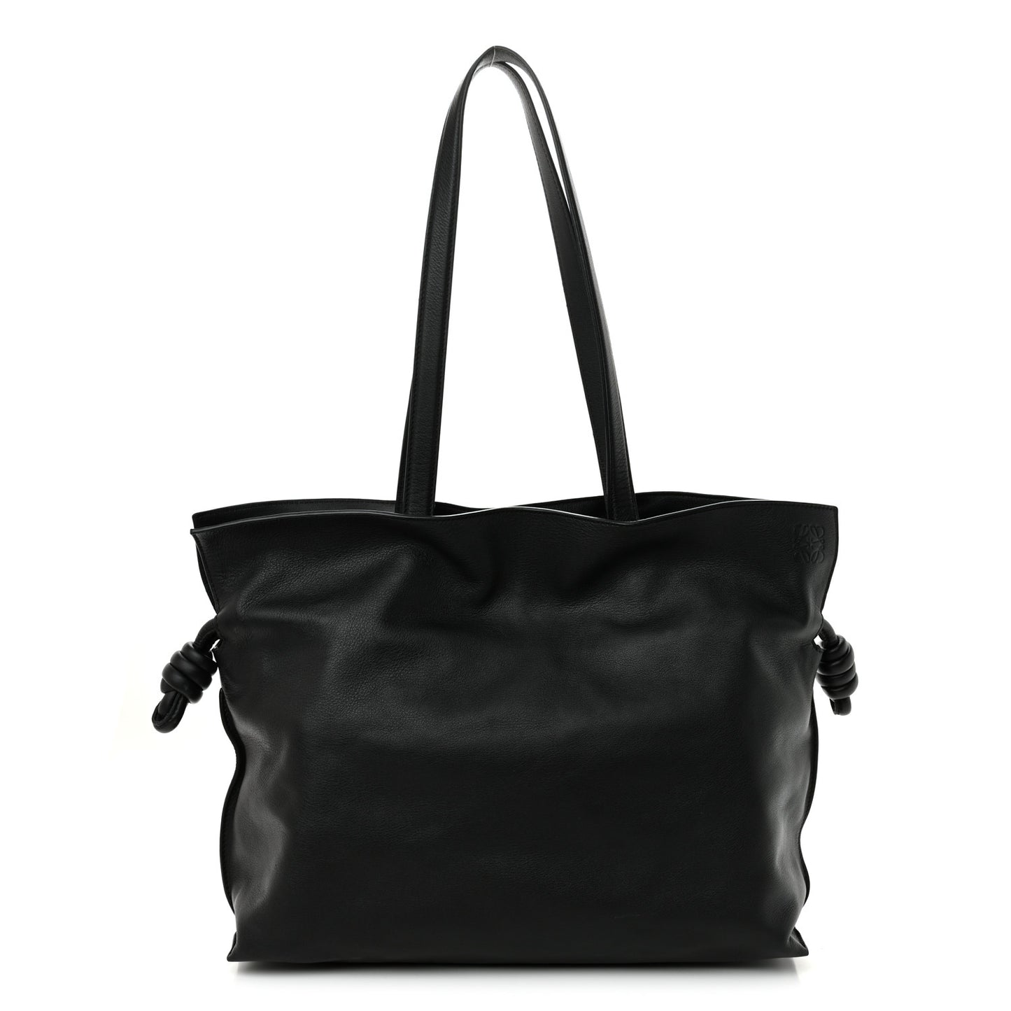 Calfskin Flamenco Knot XL Shoulder Bag Black