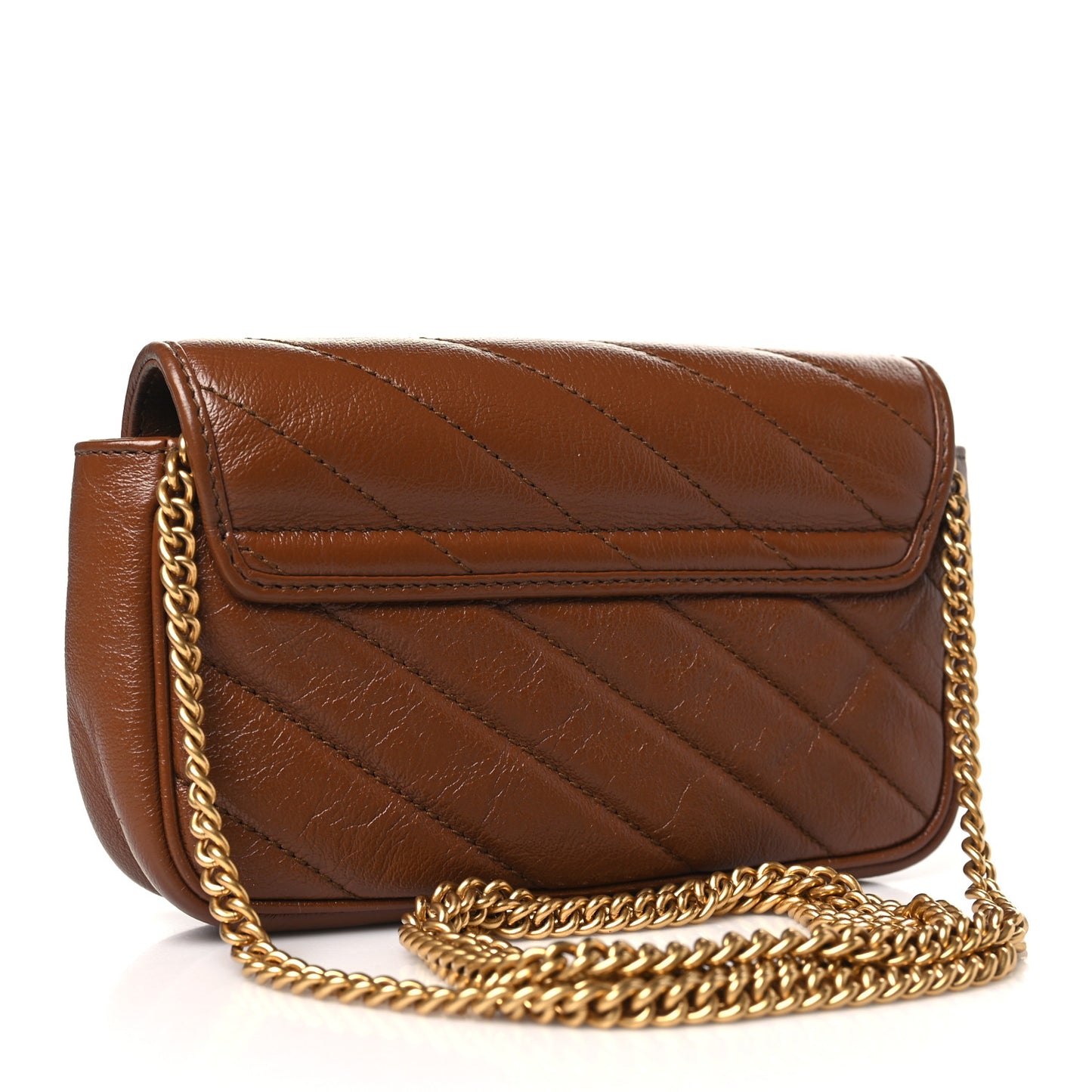 Azalea Calfskin Matelasse Diagonal Super Mini GG Marmont Shoulder Bag Cuir