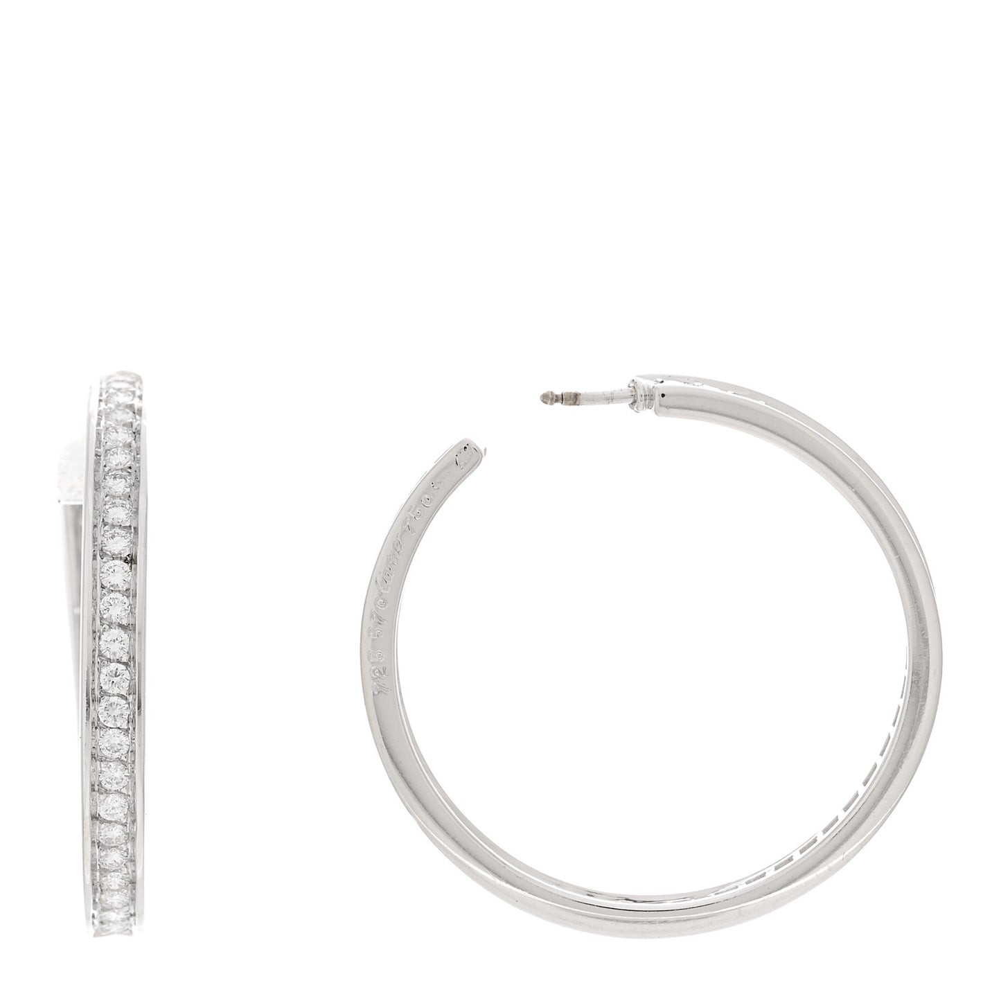 18K White Gold Diamond 2.30ctw Inside Out Hoop Earrings