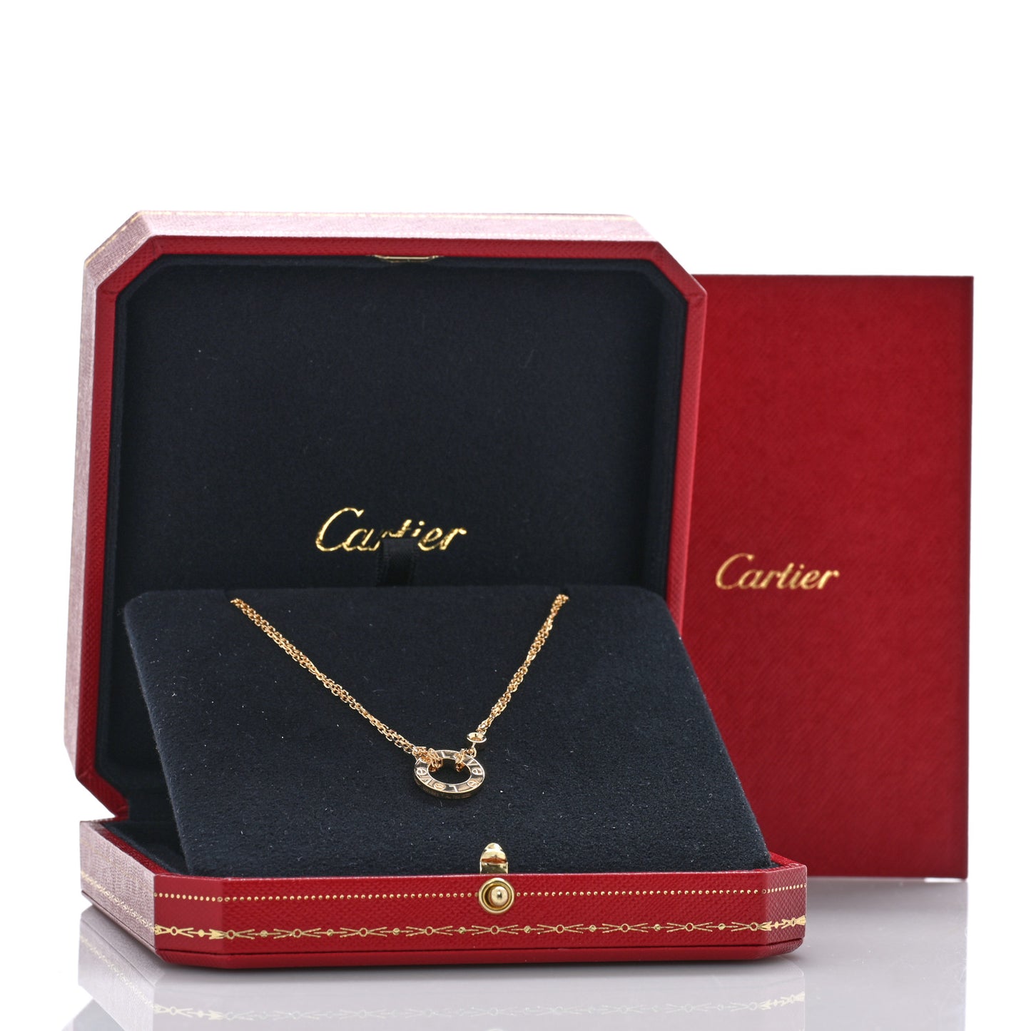 18K Yellow Gold 2 Diamond LOVE Necklace