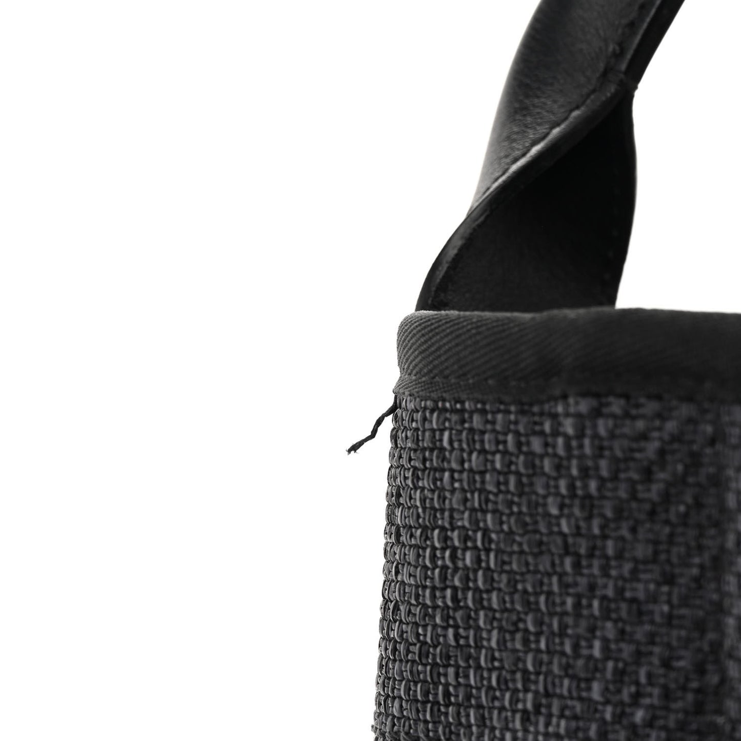Woven Straw Raffia Large Deauville Tote Black