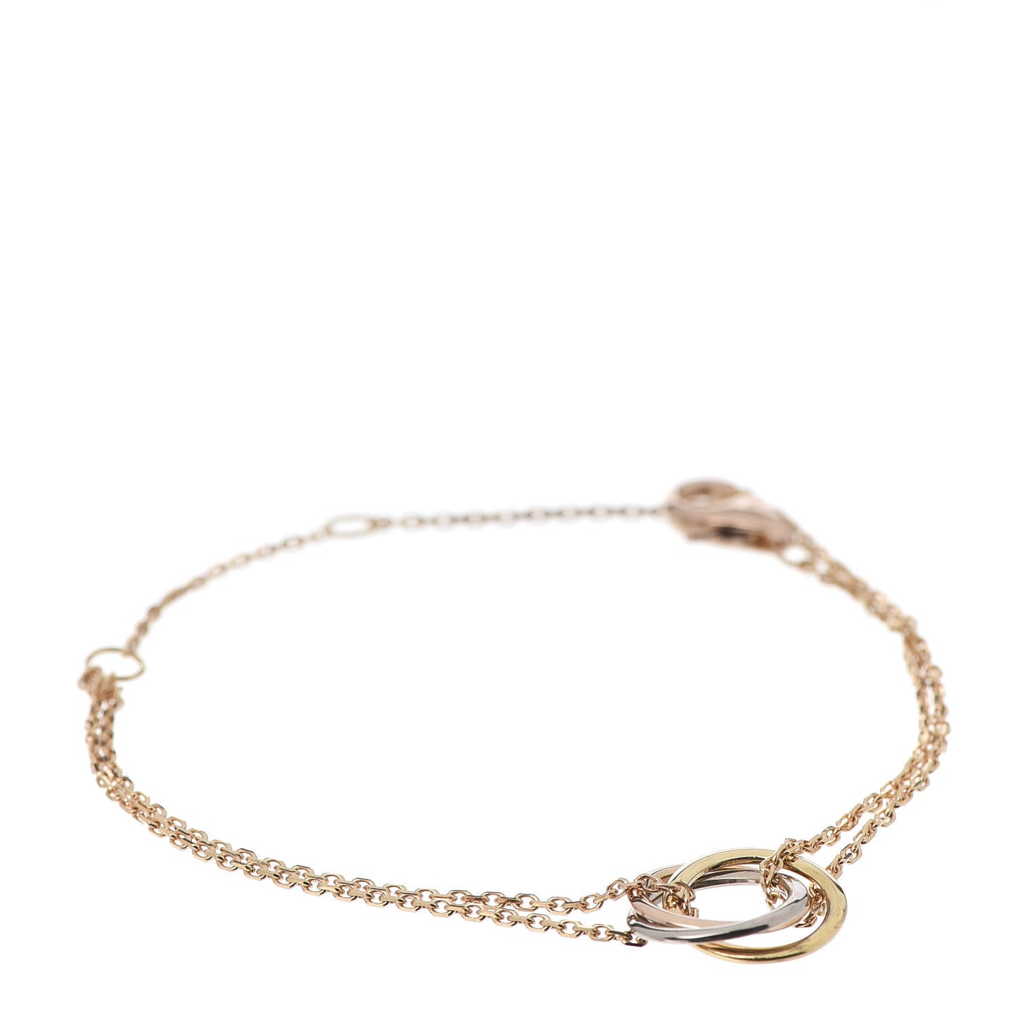 18K Pink Yellow White Gold Trinity Bracelet