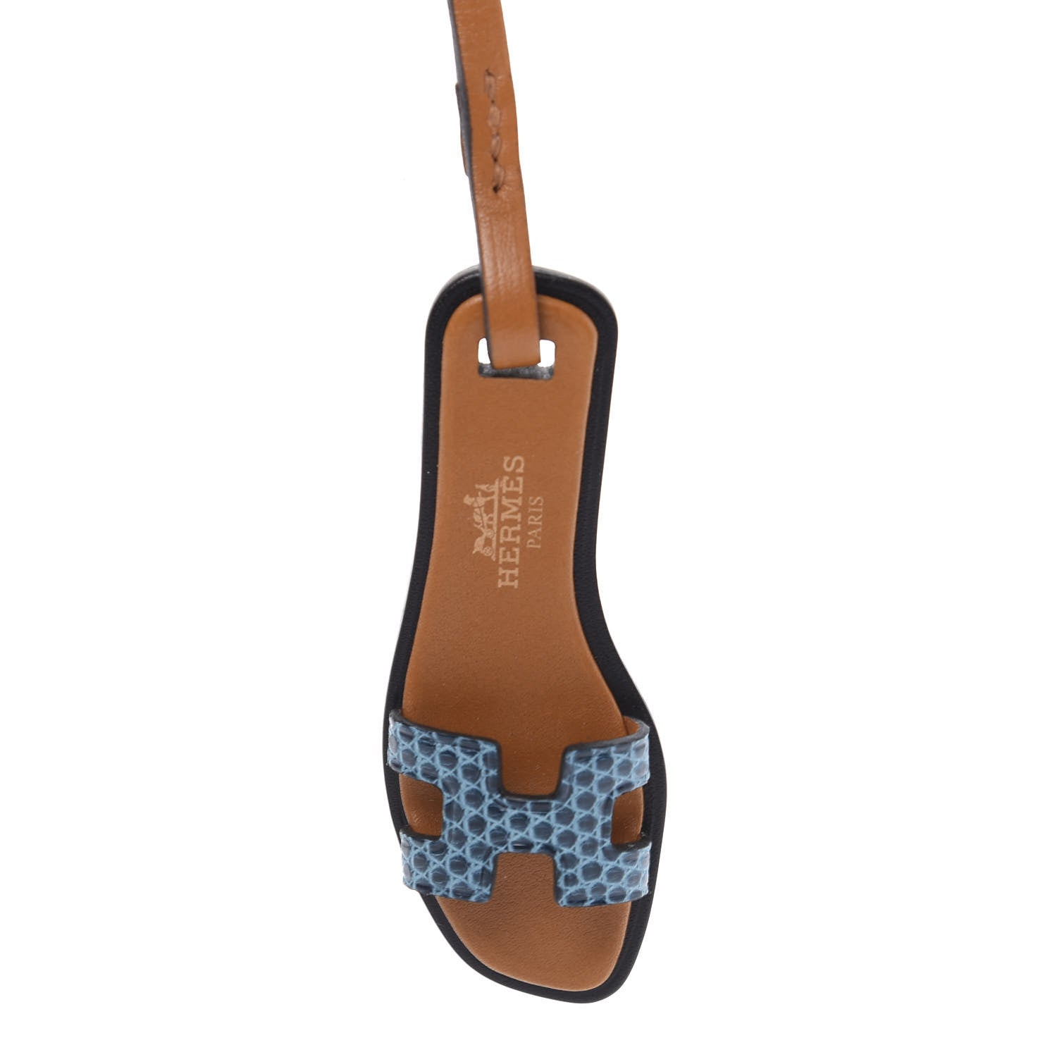 Hermes Lizard Butler Calfskin Oran Nano Bag Charm Mykonos 3 of 5