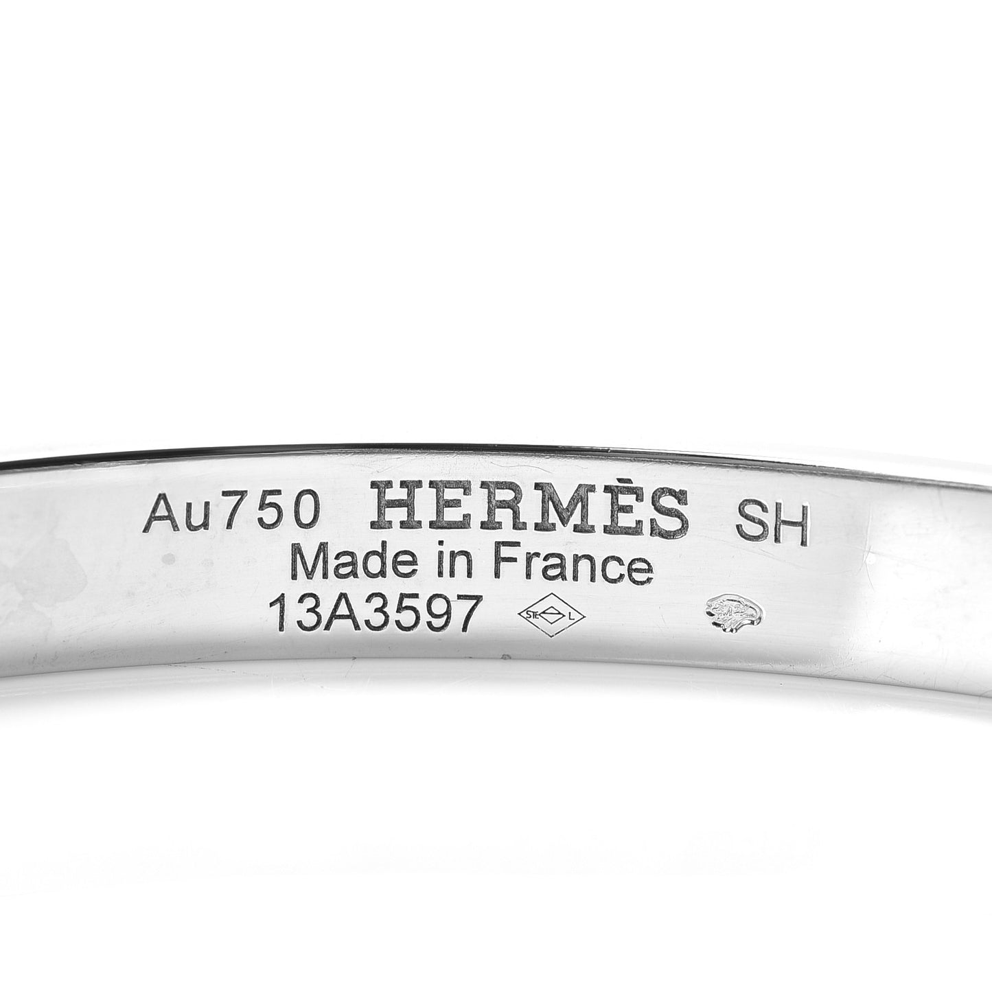 18K White Gold PM Collier De Chien Bracelet SH