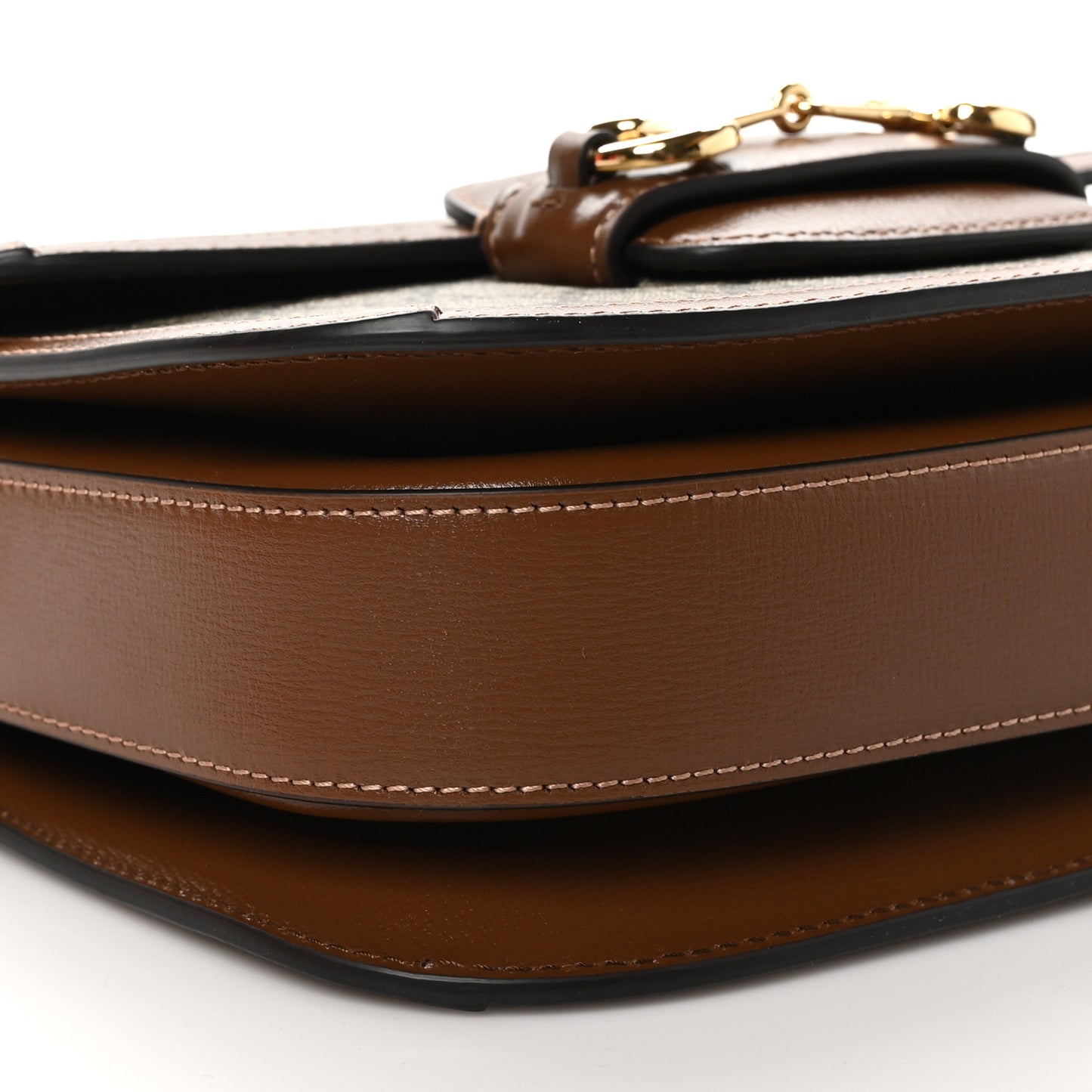 GG Supreme Monogram Horsebit 1955 Shoulder Bag Beige Brown Sugar