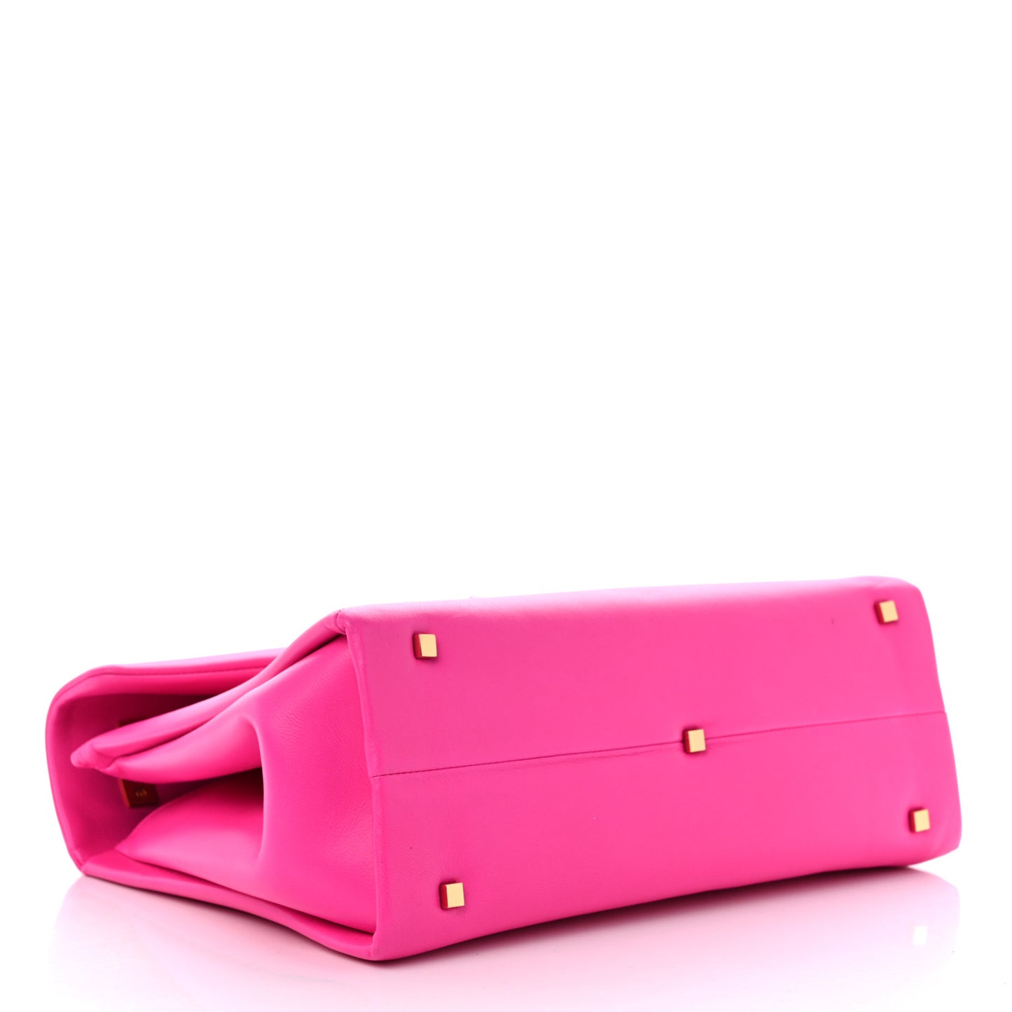 Nappa Tonal Monochrome One Stud Top Handle Bag Pink PP