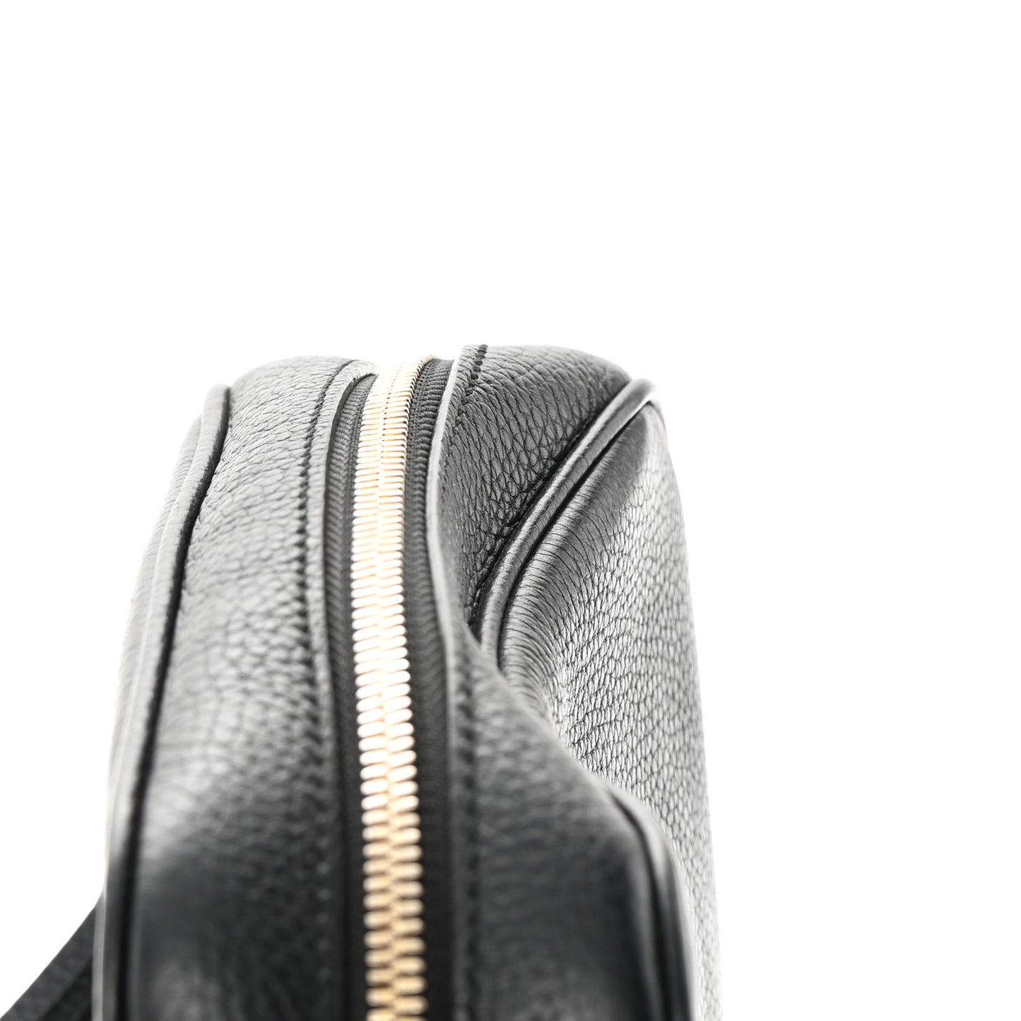 Pebbled Calfskin Small Soho Disco Bag Black