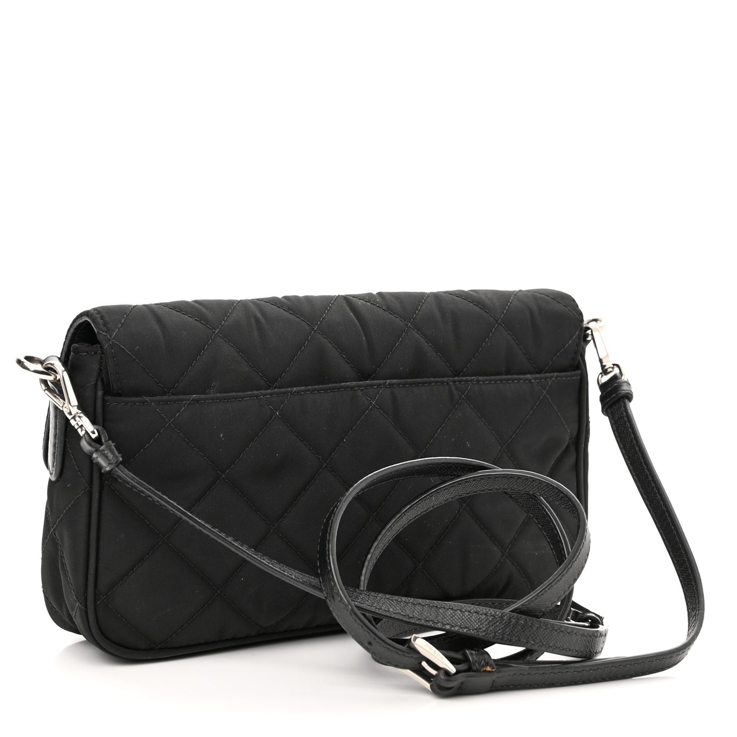 Nylon Tessuto Impuntu Quilted Flap Black