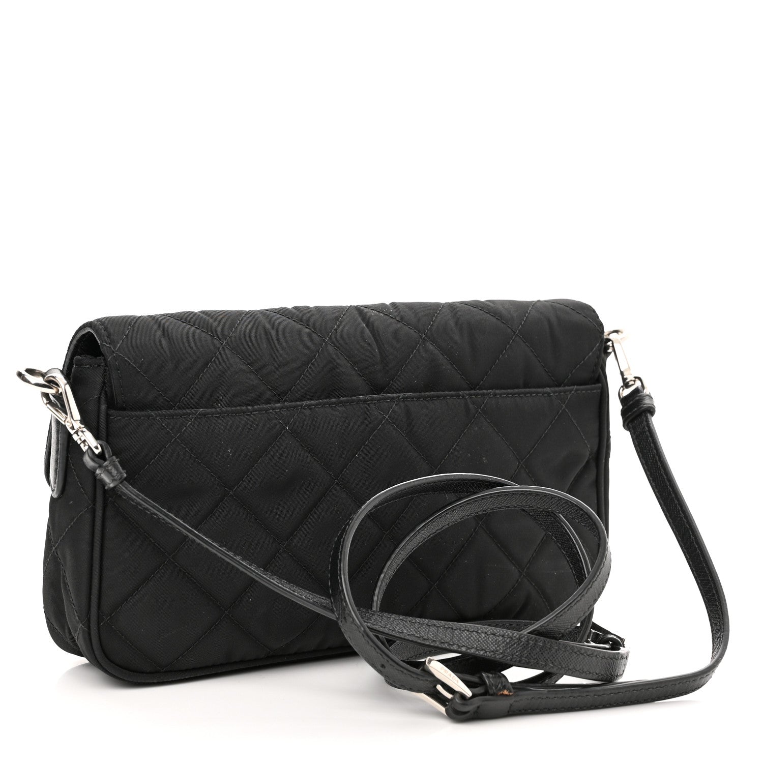 Prada Nylon Tessuto Impuntu Quilted Flap Black 3 of 9