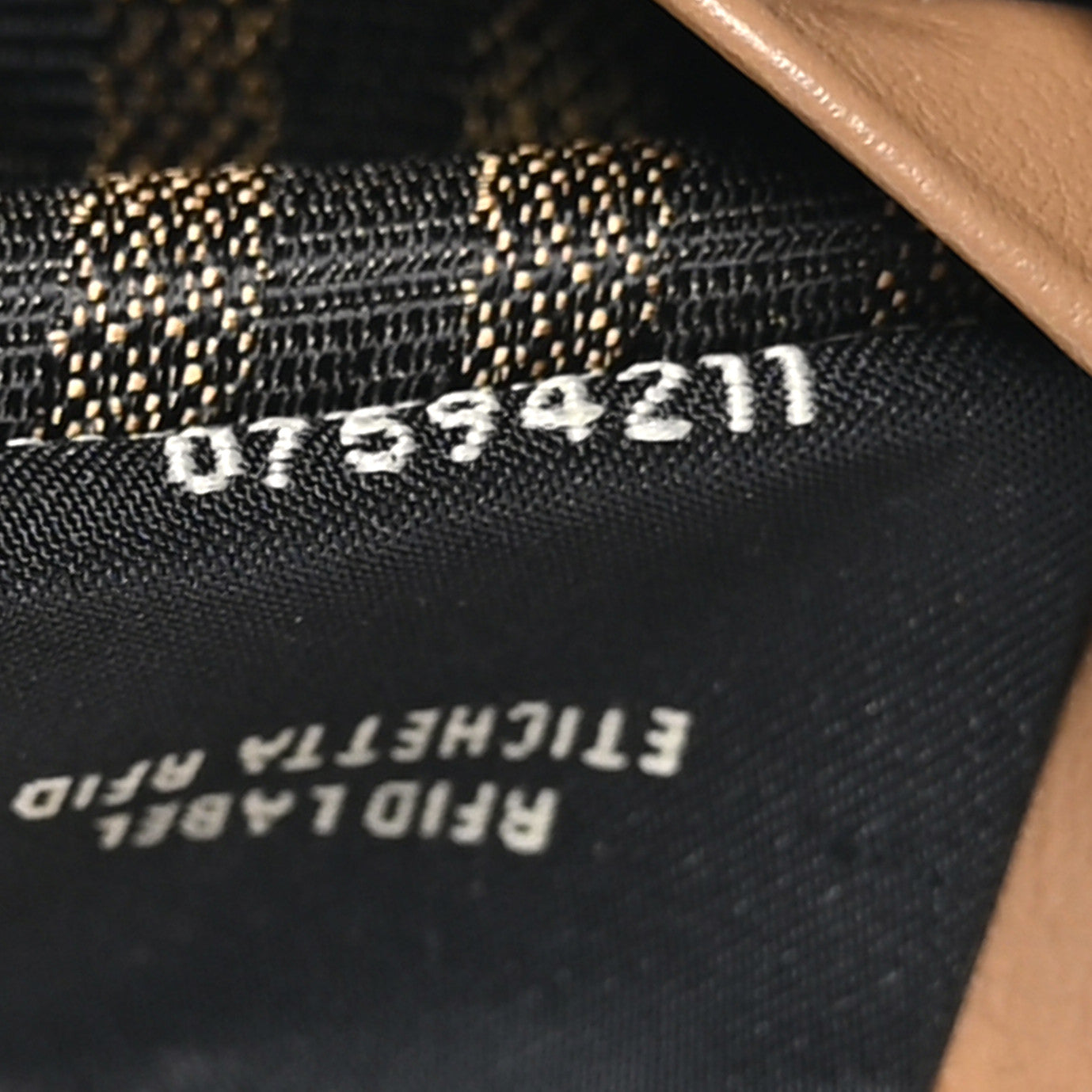 Fabric Jacquard FF 1974 Continental Wallet On Chain Tobacco Moro