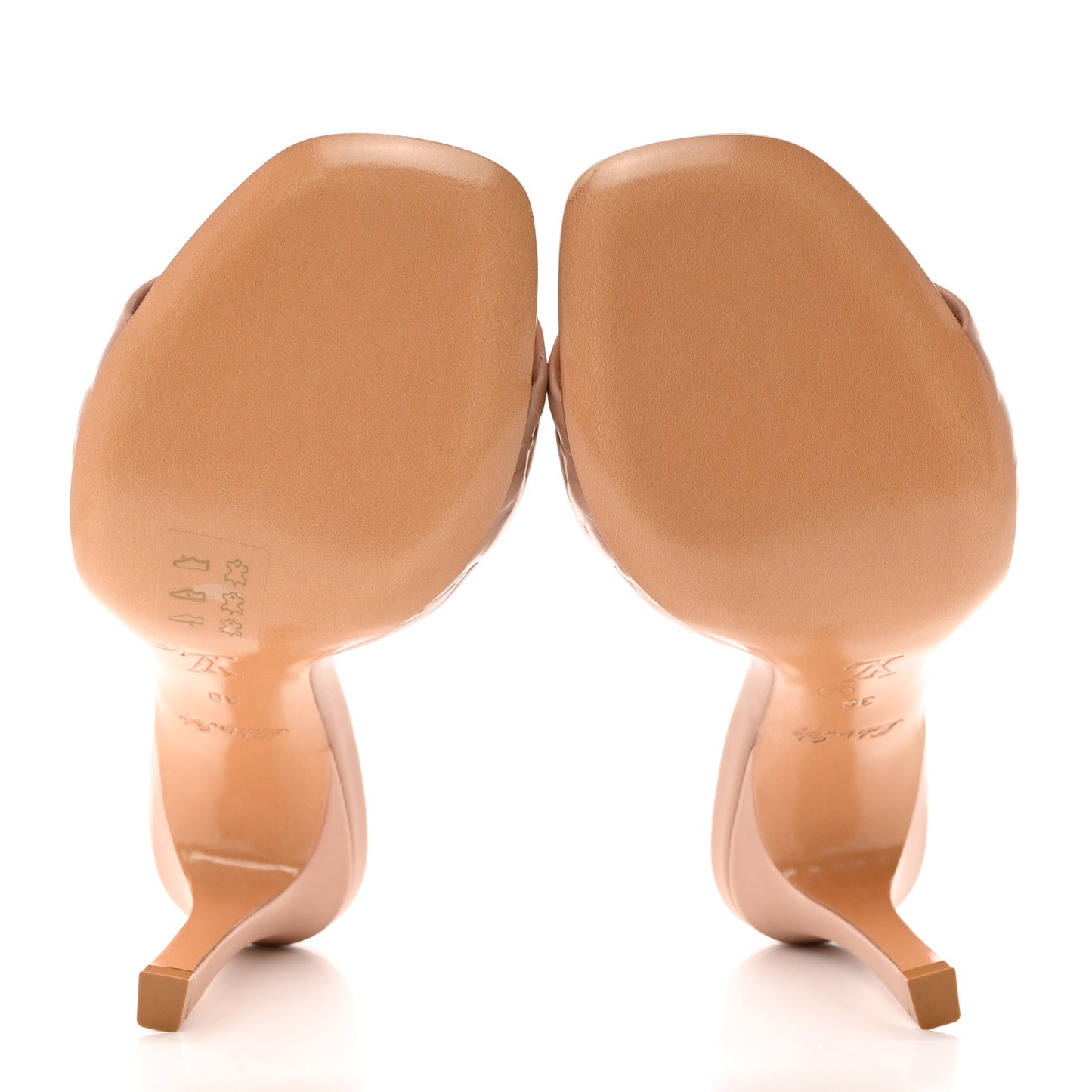 Lambskin Embossed Monogram Revival Mules 38 Beige