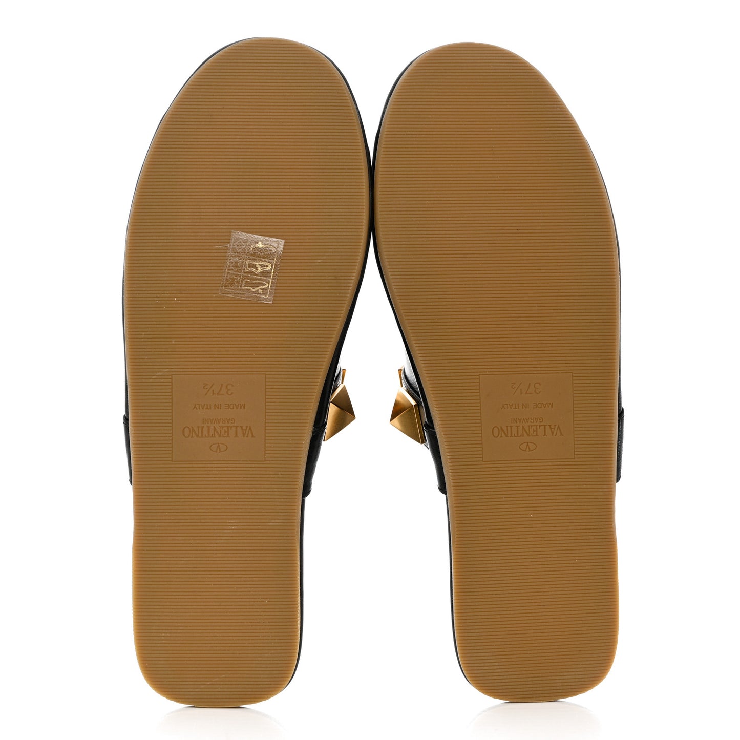 Nappa Roman Stud Flat Slippers 37.5 Black