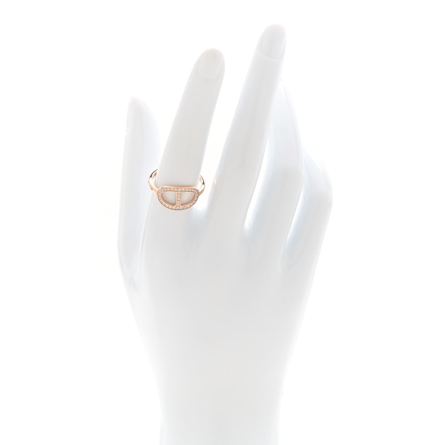 18K Rose Gold Diamond MM Chaine d'Ancre Contour Ring 56 7.5