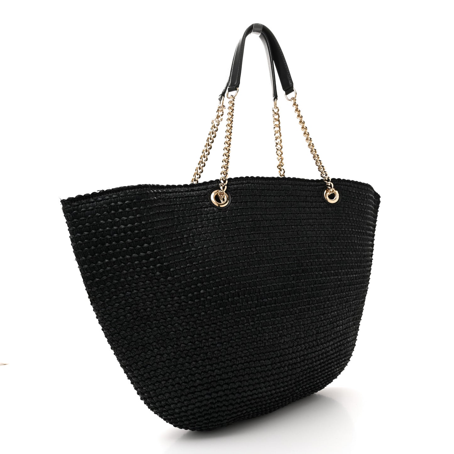 Raffia Small Mari Tote Black