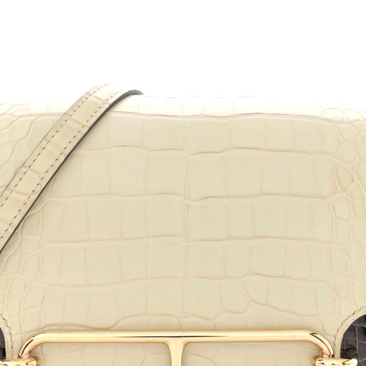 Shiny Alligator Matte Alligator Mini Sac Roulis Macassar Beton