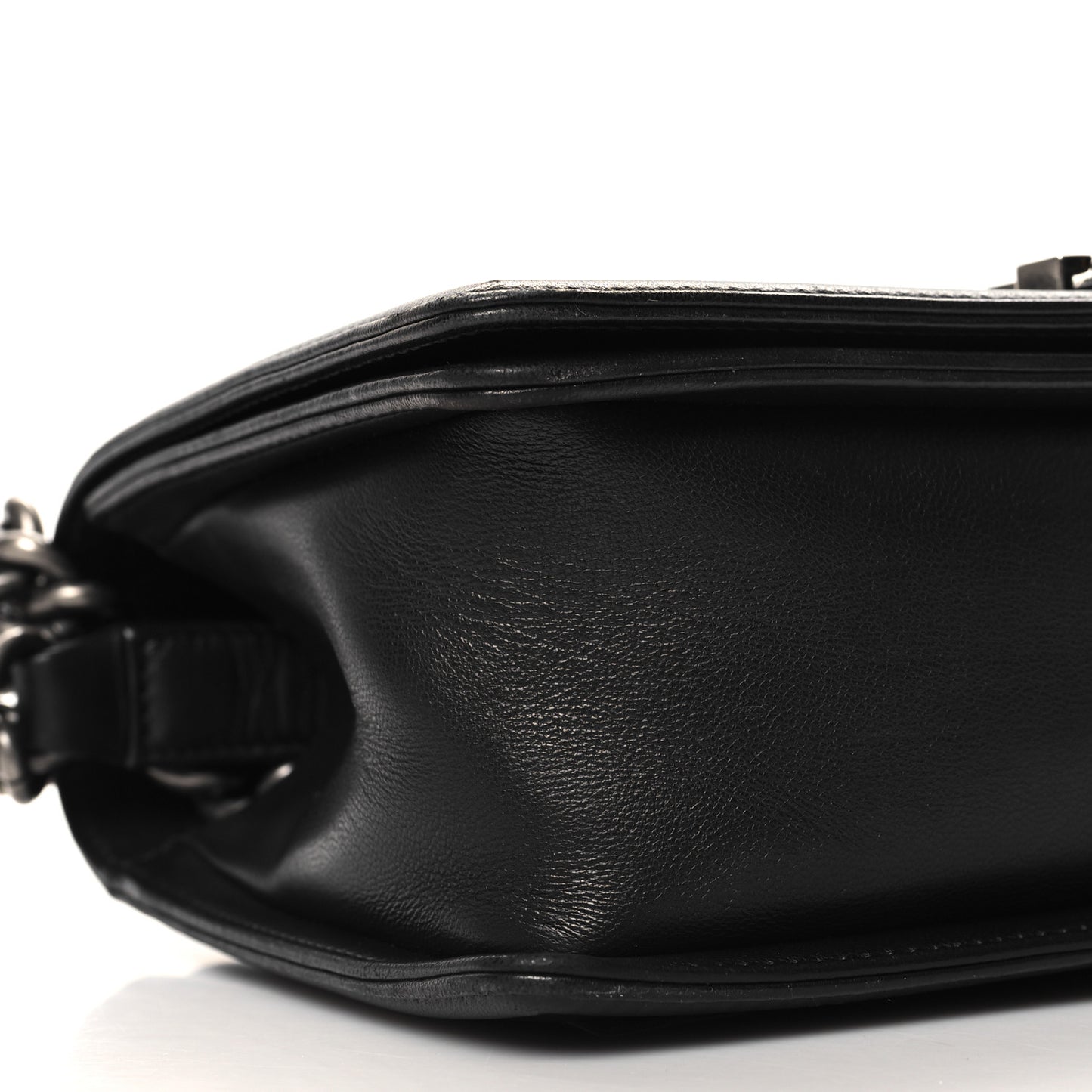 Lambskin Quilted Medium Boy Flap Black
