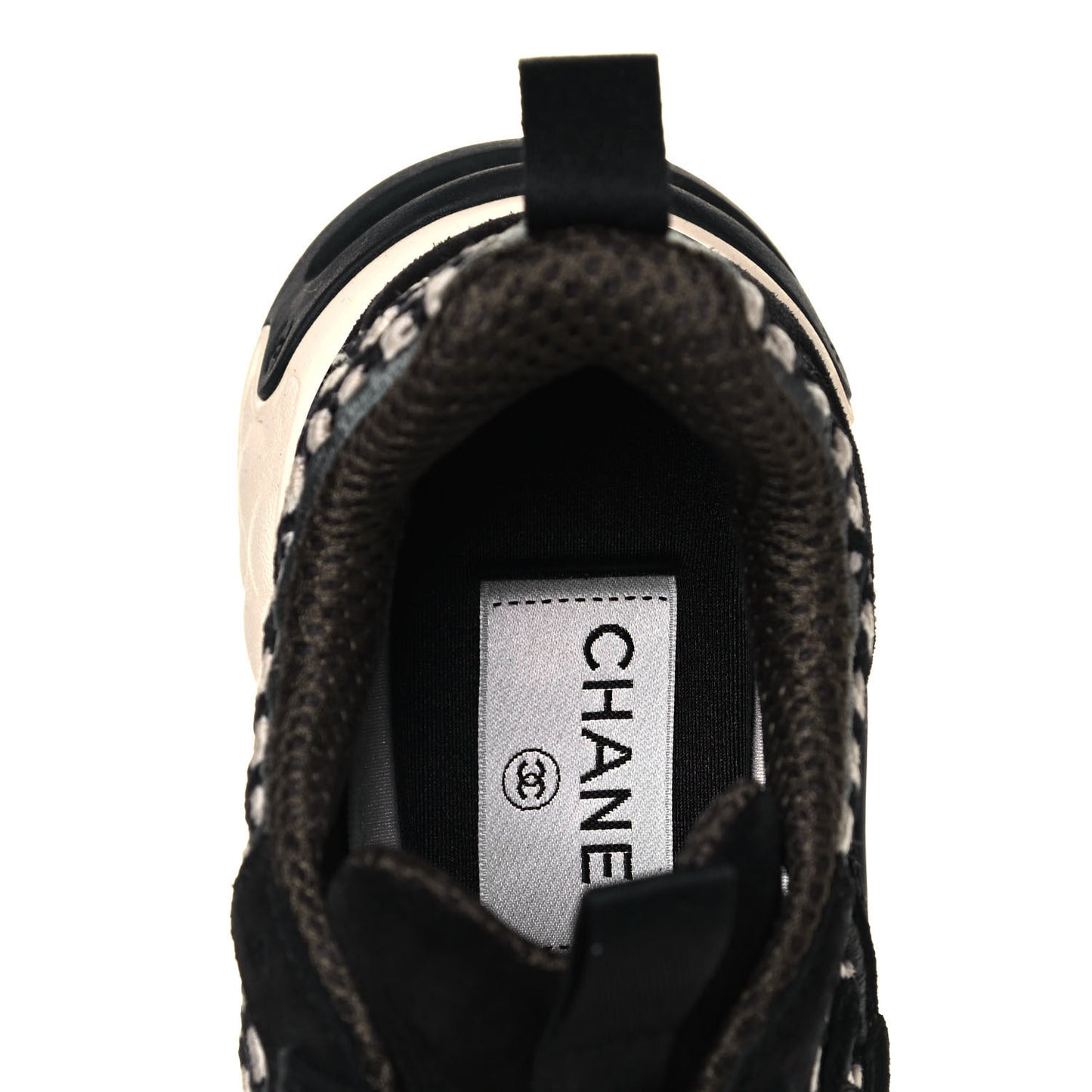 Suede Calfskin Embroidered CC Sneakers 36 Black