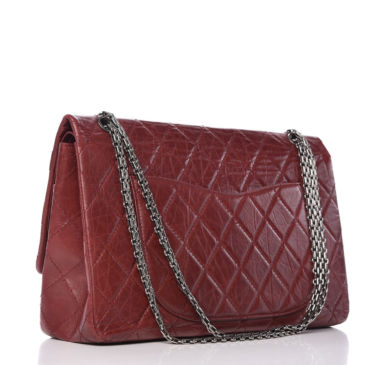 Aged Calfskin Quilted 2.55 Reissue 228 Flap Dark Red