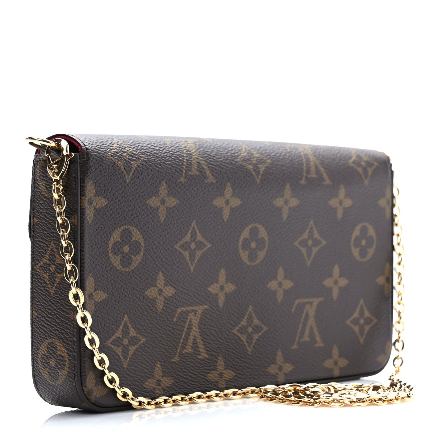 Monogram Pochette Felicie Chain Wallet Fuchsia