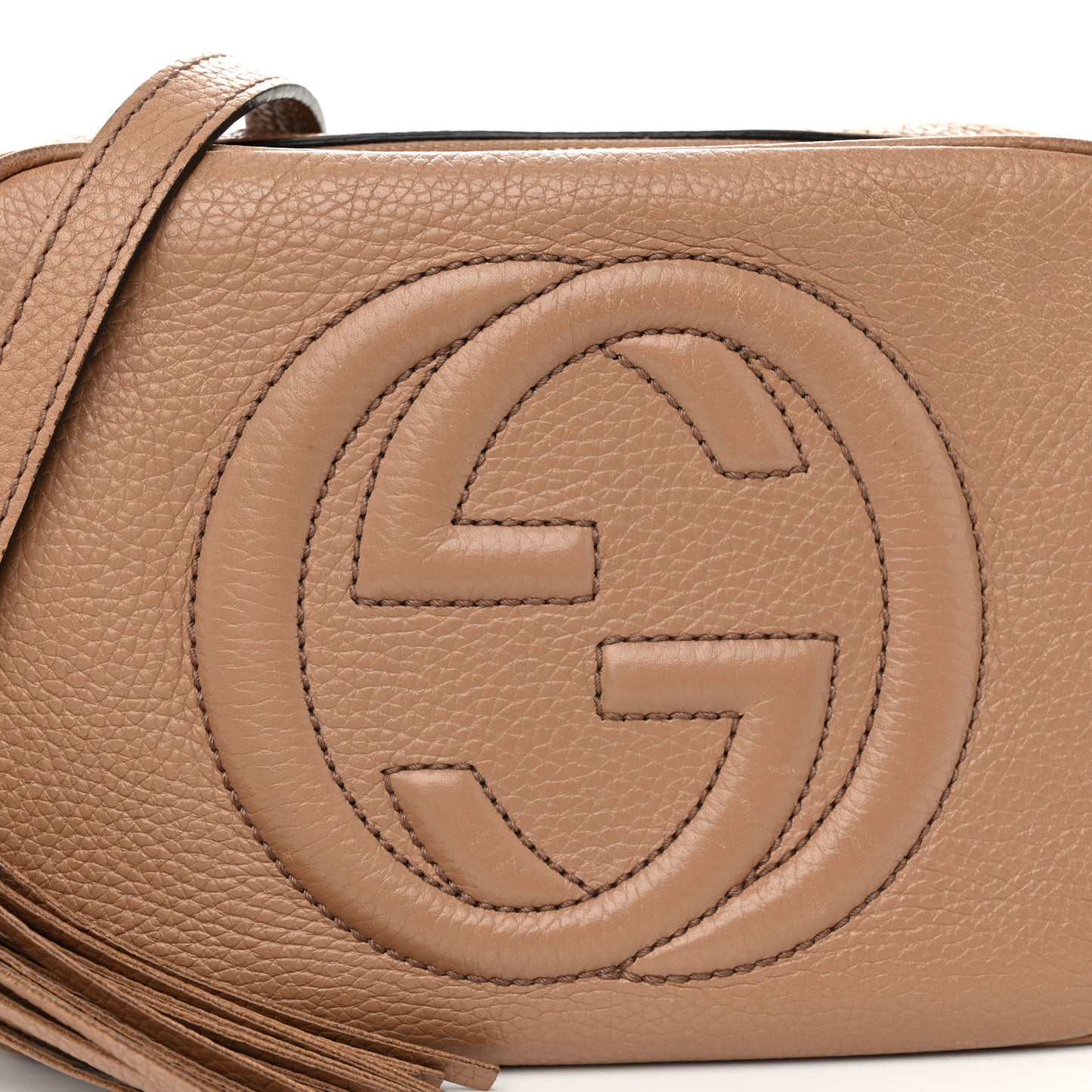 Pebbled Calfskin Small Soho Disco Bag Camelia