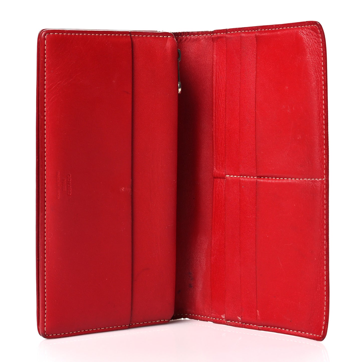 Goyardine Long Bi-Fold Wallet Red