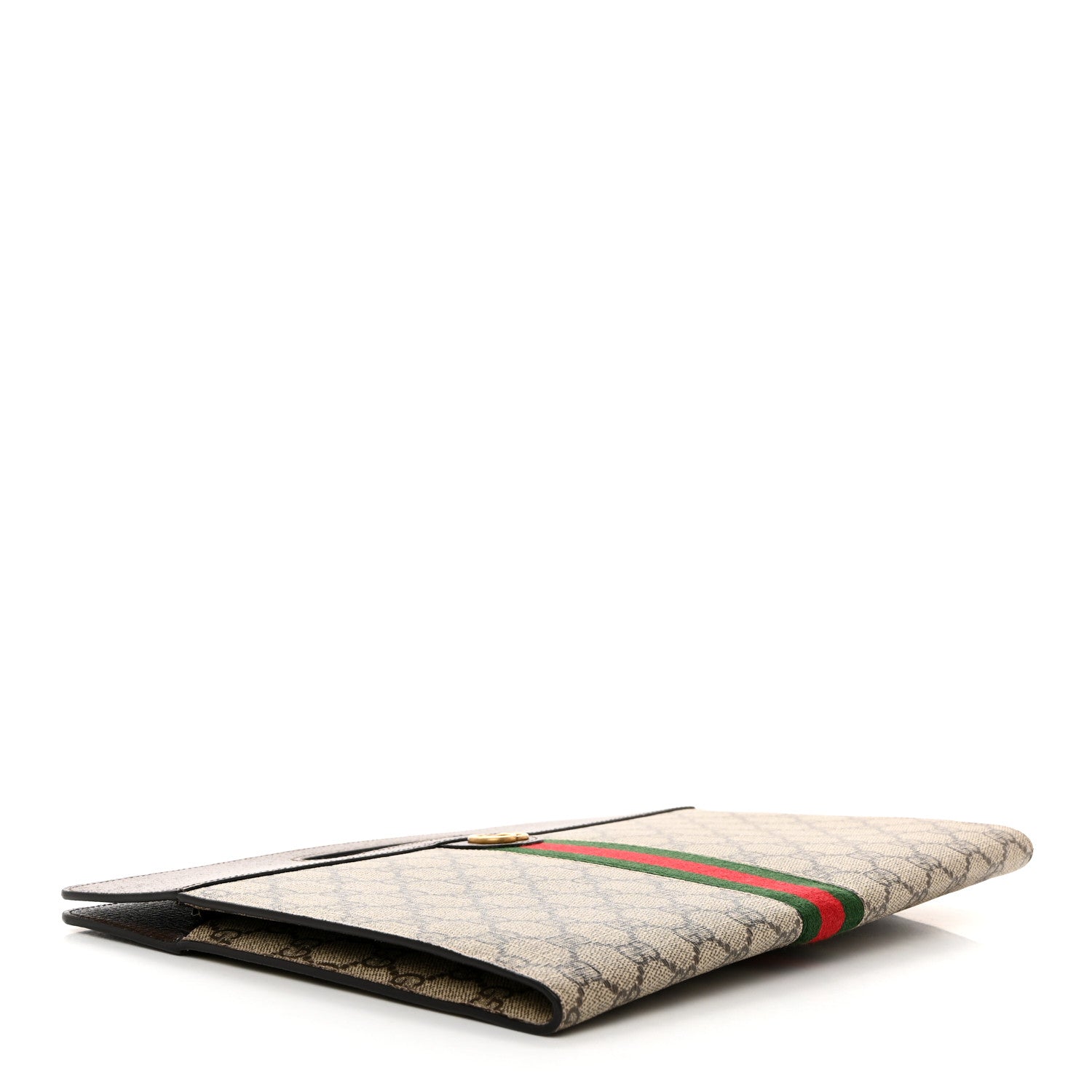 Gucci GG Supreme Monogram Textured Dollar Calfskin Web Ophidia Slip Handle Tote Beige Ebony New Acero 4 of 8