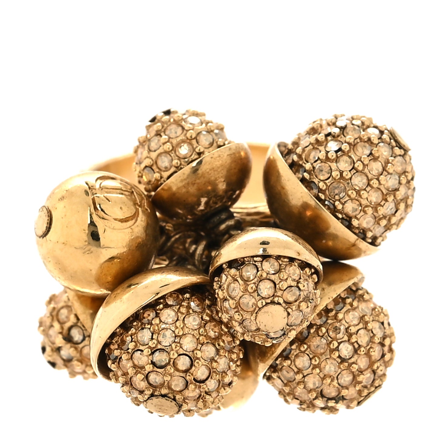 Metal Crystal Mise En Dior Ring S Gold