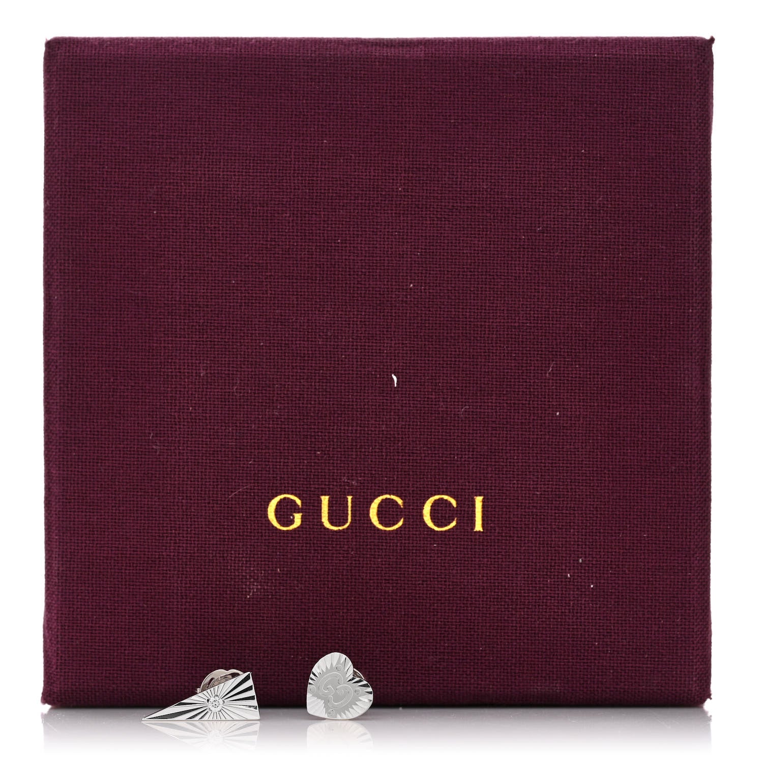 Gucci 18K White Gold Diamond Icon Asymmetric Stud Earrings 5 of 5