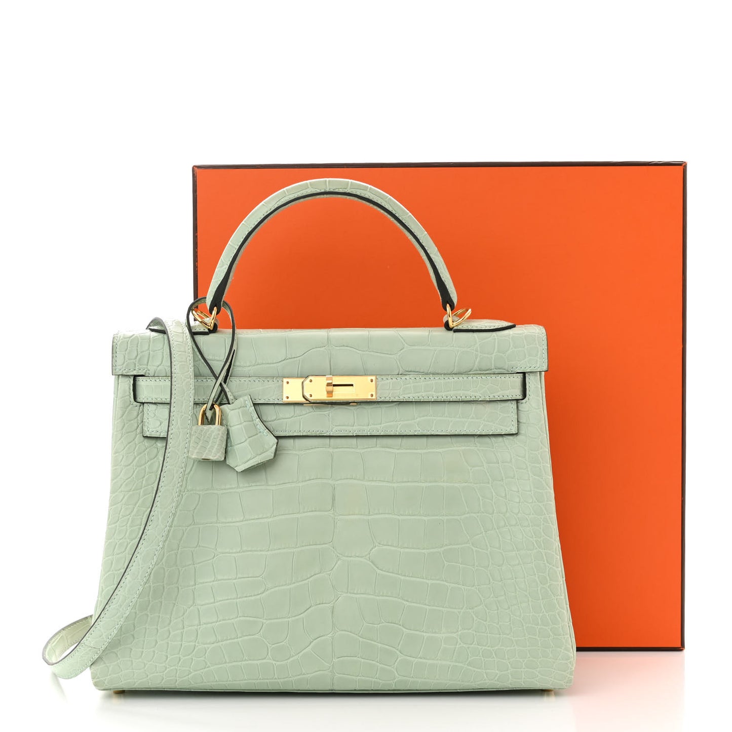 Matte Alligator Kelly Retourne 32 Vert D'eau