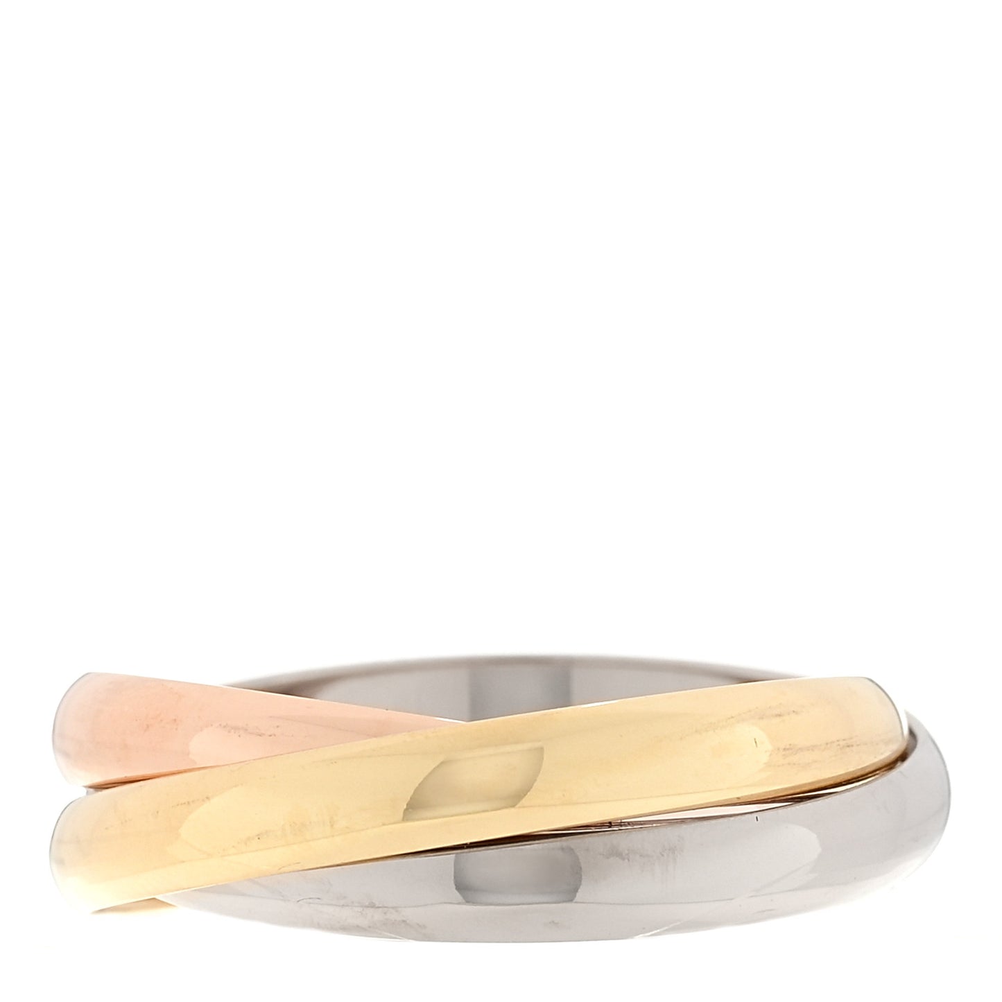 18K Pink Yellow White Gold Small Trinity Ring 56 7.5