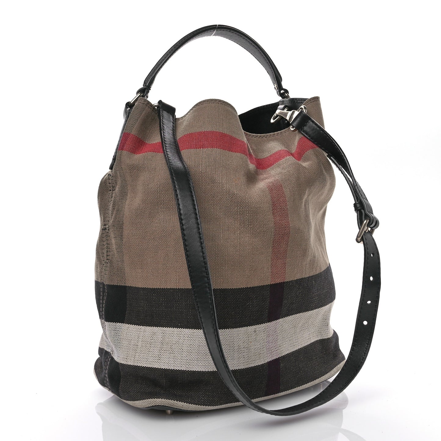 Canvas Mega Check Medium Ashby Hobo Black