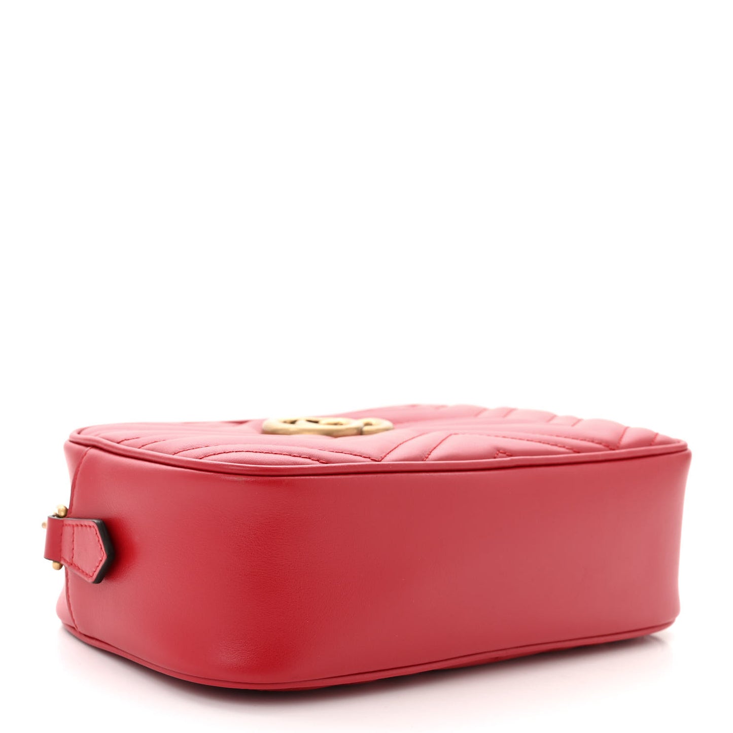 Calfskin Matelasse Small GG Marmont Chain Shoulder Bag Hibiscus Red