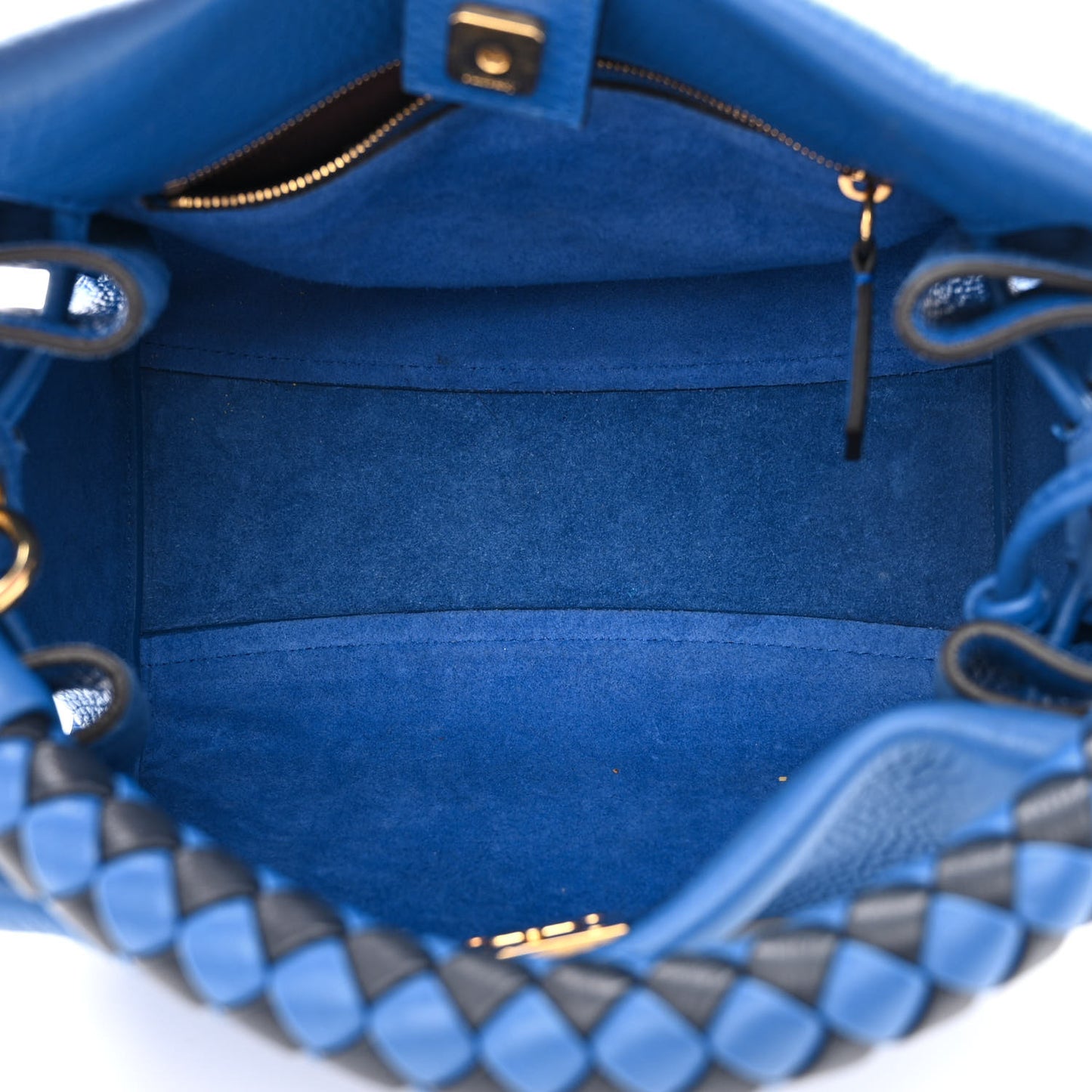 Heavy Grain Small Iris Tote Porcelain Blue Midnight