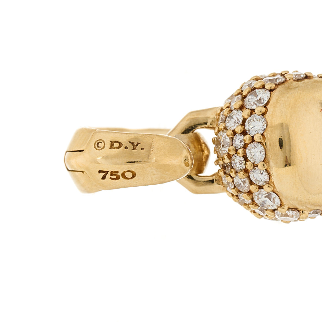 18K Yellow Gold Diamond Skull Amulet Pendant